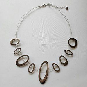 Silver Geometric Shape Choker Style Necklace